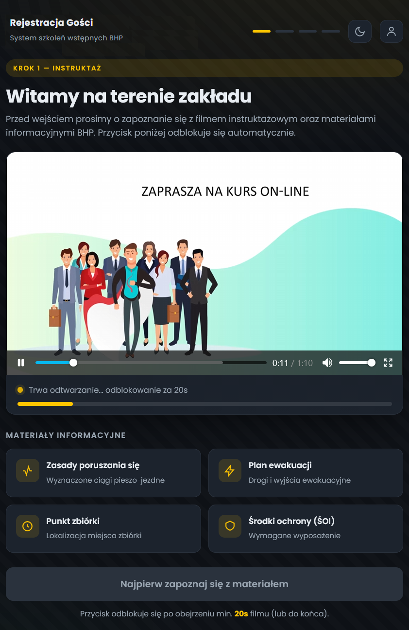System rejestracji szkoleń BHP